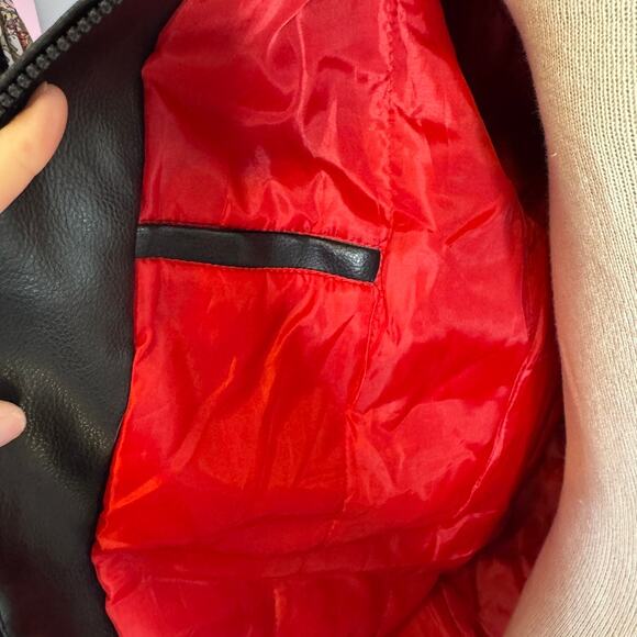 Philadelphia Phillies MLB Vintage G-III Leather Varsity Jacket Red Black Medium - Picture 7 of 12